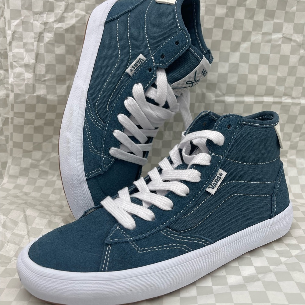 Vans Men’s The Lizzie
Teal Sneakers 
VN0A4BX1TEA
 High-Tops with White Accents